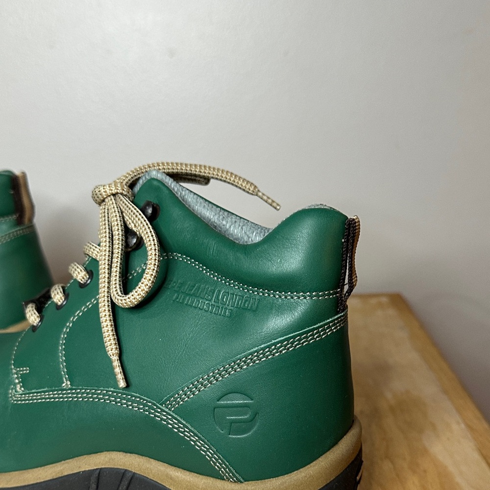Pepe Jeans London Forest Green Leather Ankle Boots size 8.5 - Picture 6 of 10